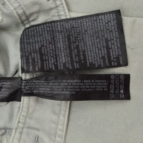 Zara Marine Jeans Womens 0 High Waisted Wide Leg Raw Hem Gray Green - Picture 4 of 6